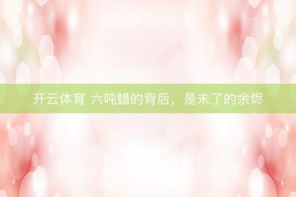 开云体育 六吨蜡的背后，是未了的余烬