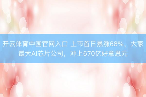 开云体育中国官网入口 上市首日暴涨68%，大家最大AI芯片公司，冲上670亿好意思元