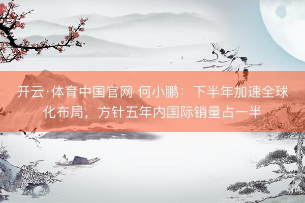 开云·体育中国官网 何小鹏：下半年加速全球化布局，方针五年内国际销量占一半