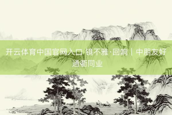 开云体育中国官网入口 镜不雅·回响｜中朋友好 通衢同业
