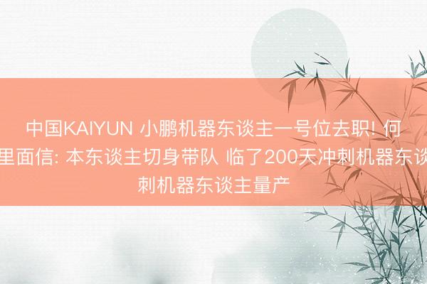 中国KAIYUN 小鹏机器东谈主一号位去职! 何小鹏发里面信: 本东谈主切身带队 临了200天冲刺机器东谈主量产