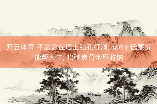 开云体育 不念念在墙上钻孔打洞， 这6个低廉货能帮大忙， 松弛责罚全屋收纳
